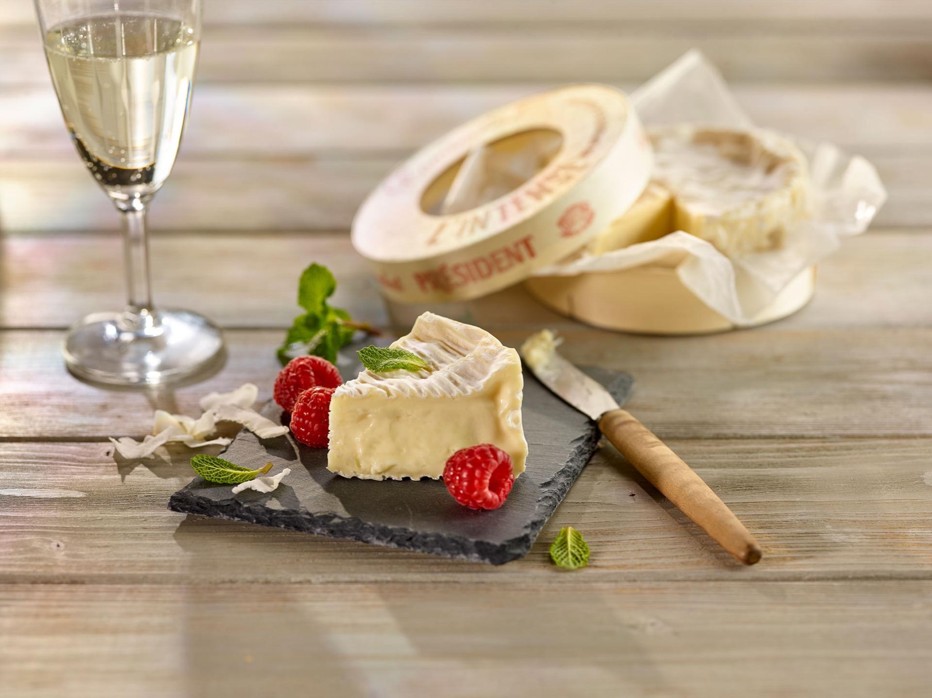 Camembert en frambozen